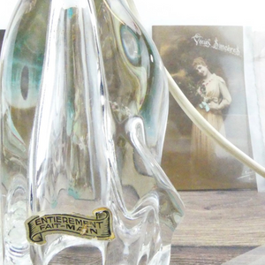 Ancien pied de lampe en cristal 1950 à poser