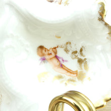 Charger l&#39;image dans la galerie, Assiette à huîtres Limoges 19e siècle avec Anges et Chérubins décor en dorures N1