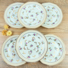 Charger l&#39;image dans la galerie, 6 assiettes à dessert Limoges de 1908, petites assiettes Limoges luxueuses