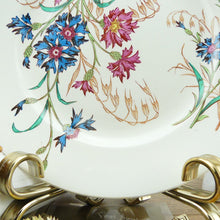 Charger l&#39;image dans la galerie, Assiette plate française 19e siècle Lunéville bleuets avec papillon N9
