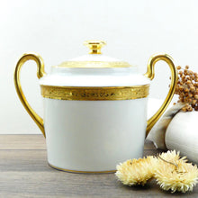 Charger l&#39;image dans la galerie, Grand sucrier porcelaine de limoges Raynaud Ambassador Gold Or véritable