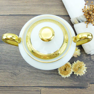 Grand sucrier porcelaine de limoges Raynaud Ambassador Gold Or véritable