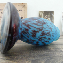 Charger l&#39;image dans la galerie, Pied de lampe en pâte de verre bleue style Art Nouveau