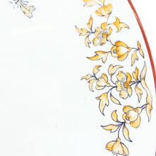 Charger l&#39;image dans la galerie, Grand Plat à tarte français Longchamp Olérys 19e siècle décor fleurs Insectes