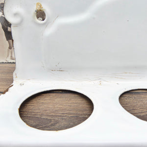 Pots support tôle émaillée blanche style Art Nouveau