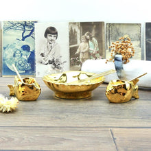 Charger l&#39;image dans la galerie, Set à condiments en pâte de porcelaine de Limoges or