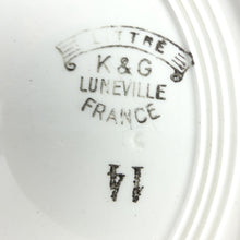 Charger l&#39;image dans la galerie, 6 Assiettes plates Lunéville Littré, assiettes vintage design géométrique, assiettes