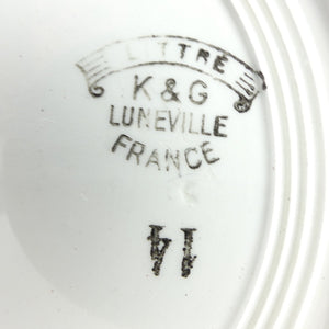 6 Assiettes plates Lunéville Littré, assiettes vintage design géométrique, assiettes