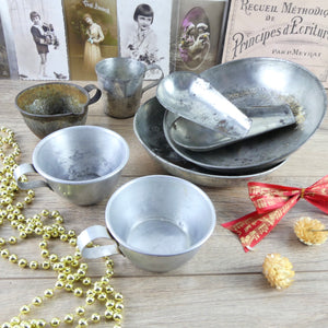 Objets de cuisine militaires en métal 1914-18, objets en métal collection guerre mondiale