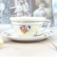 Charger l&#39;image dans la galerie, Set à thé Limoges vintage, tasses à thé Limoges, sucrier Limoges, pot de lait vintage, vaisselle à thé Limoges