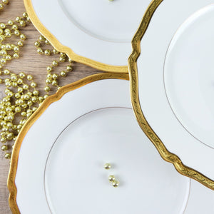 Assiettes Limoges de luxe, collection luxueuse avec or véritable, assiette porcelaine et or jaune, or pur