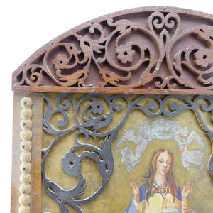 Cadre religieux sculpté en bois, icône religieuse