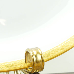 Grand plat oval Limoges Raynaud Ambassador Gold, grand de service luxueux, vaisselle de palace, vaisselle or et porcelaine blanche