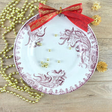 Charger l&#39;image dans la galerie, Assiette creuse Iris roses shabby chic Saint Amandinoise, assiette française, vaisselle ancienne terre de fer fleur rose