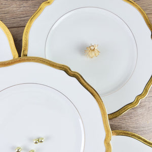 Assiettes Limoges de luxe, collection luxueuse avec or véritable, assiette porcelaine et or jaune, or pur