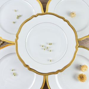 Assiettes Limoges de luxe, collection luxueuse avec or véritable, assiette porcelaine et or jaune, or pur