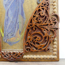 Charger l&#39;image dans la galerie, Cadre religieux sculpté en bois, icône religieuse