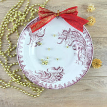 Charger l&#39;image dans la galerie, Assiette creuse Iris roses shabby chic Saint Amandinoise, assiette française, vaisselle ancienne terre de fer fleur rose