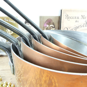 Set de 5 casseroles françaises en cuivre Tournus
