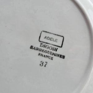 6 assiettes creuses Digoin Adèle, vaisselle de campagne française