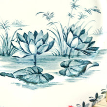 Charger l&#39;image dans la galerie, Assiette oiseaux bleus, assiette française Badonviller Nénuphar 19e siècle, oiseaux bleues et fleurs bleues, shabby chic