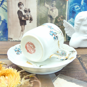 Tasses à café Limoges 19e siècle E.Bourgeois porcelaine, anciennes tasses à café française